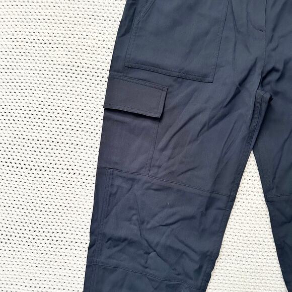 Theory NWT Navy Blue Dressy Hannon B Debut Cargo Ankle Cropped Trouser Pants 8 - Picture 3 of 7